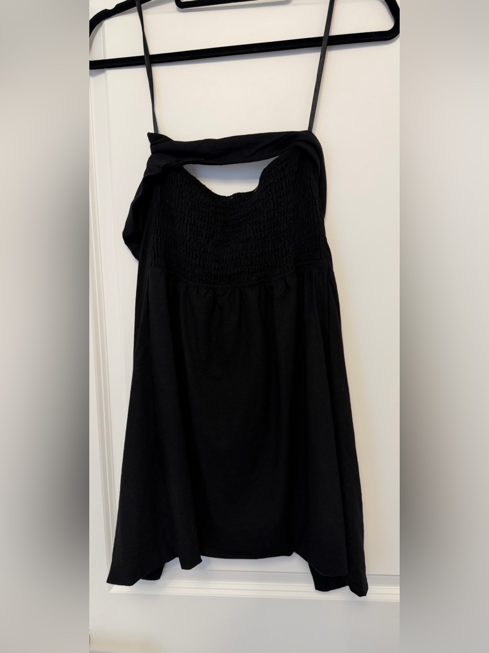 Monteau Black Strapless Smocked Bust Camisole